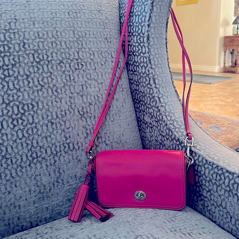 Like new hot pink leather Coach crossbody